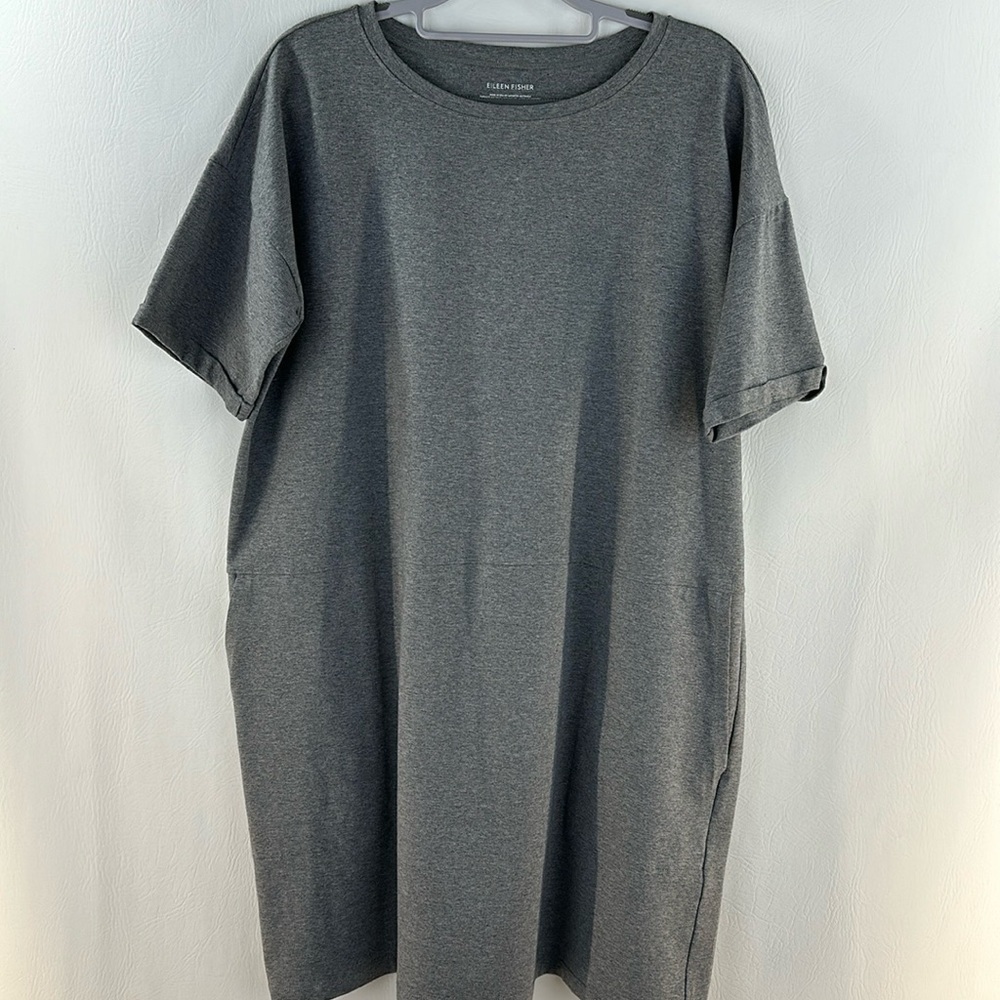 Eileen Fisher Short Sleeve Mini Shift Dress, M